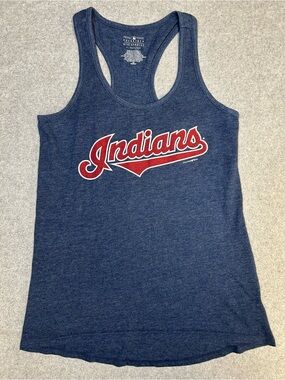 Cleveland Indians Graphic Racerback Tank Top - Navy Blue - Women’s XS